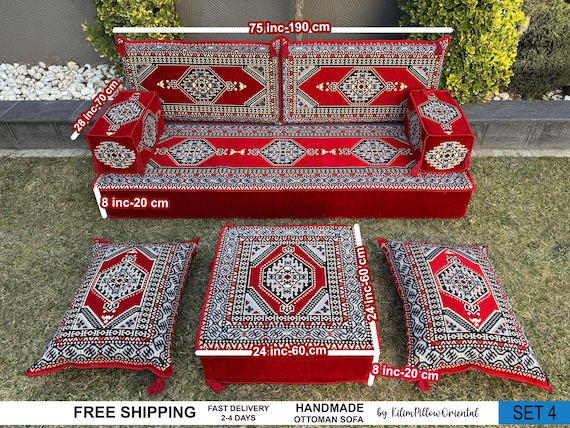 Sofa, Floor Sofa, Floor cushion, Arabic Sofa, Ottoman Sofa, Traditional Floor Cushion, Sark Kosesi, Couch Pillow, Turkish Kilim Pillow