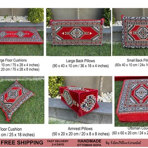 Floor sofa, Arabic seating, Moroccan sofa, U-shaped sofa, Sectional floor seating, Majlis seating, Floor cushions, Living room floor sofa, imagem 9