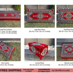 Sofa, Floor Sofa, Floor cushion, Arabic Sofa, Ottoman Sofa, Traditional Floor Cushion, Sark Kosesi, Couch Pillow, Turkish Kilim Pillow image 9