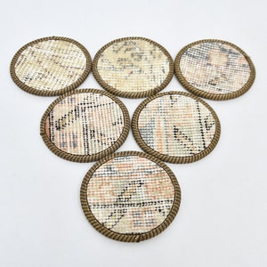 Kilim Coaster, Tea Pad, Rug Coaster, Beige Coaster, Rug Coaster, Stylish Rug Pad, Turkish Rug Pad, Rustic Pad, Woven Coaster,