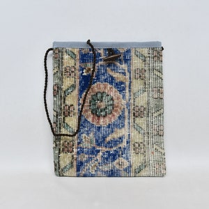 Kilim Bag, Turkish Bag, Handmade Rug Bag, Traditional Kilim Bag, Turkish Kilim Bag, 12x14 inches, Hygienic Bag, Carpet Bag, Vintage Bag, 87