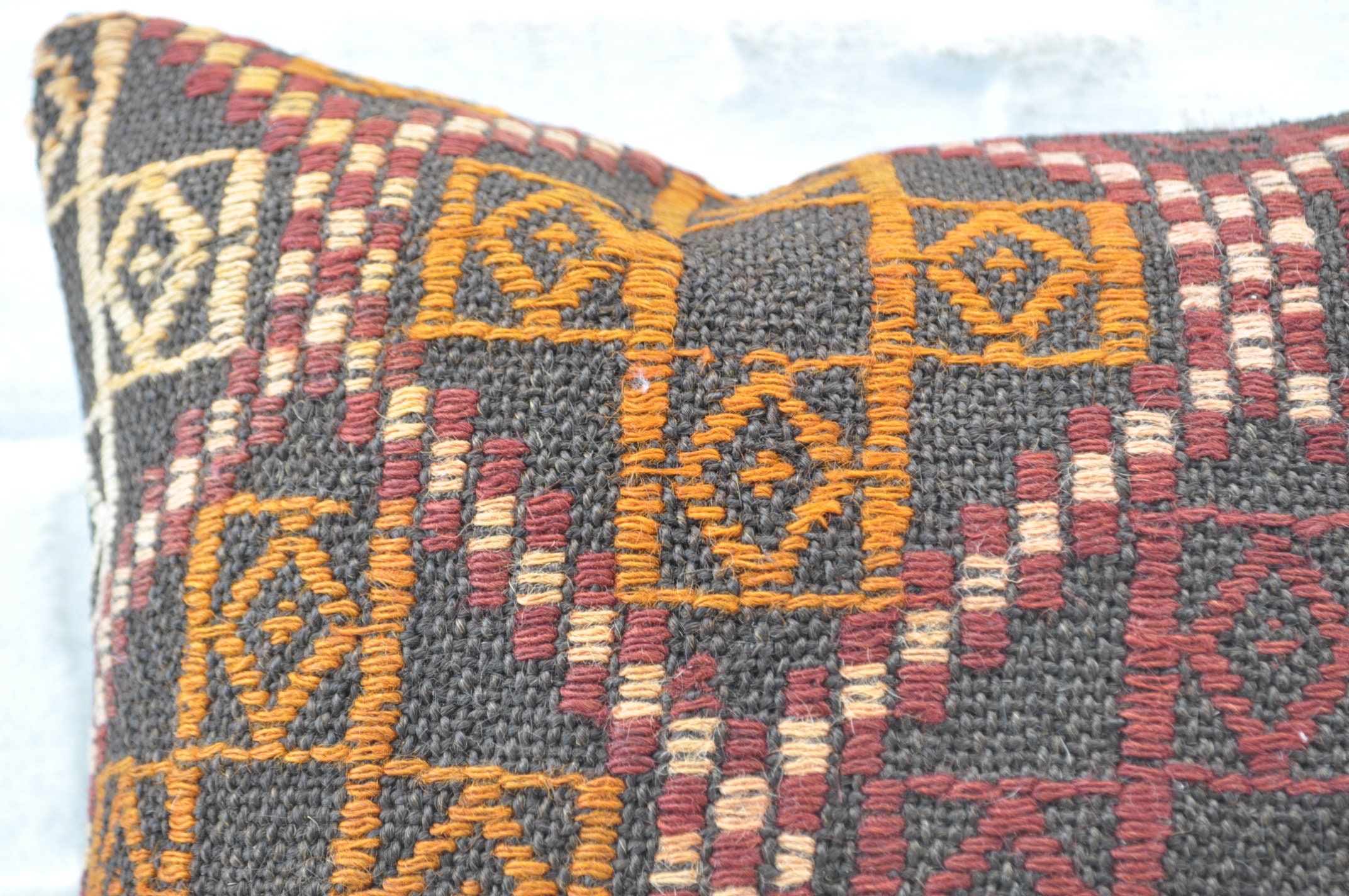 Red Kilim Pillow Anatolian Kilim Pillow Sofa Pillow Kilim Etsy