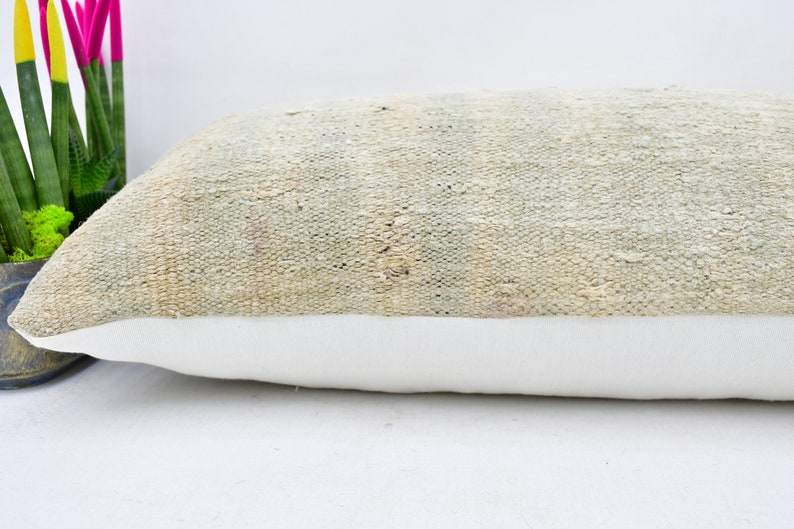 Vintage Pillow Handwoven Pillow Hemp Pillow Kilim Pillow 229 Lumbar Pillow,Bedroom Pillow,Oriental Pillow 16x36 Cushion Pillow