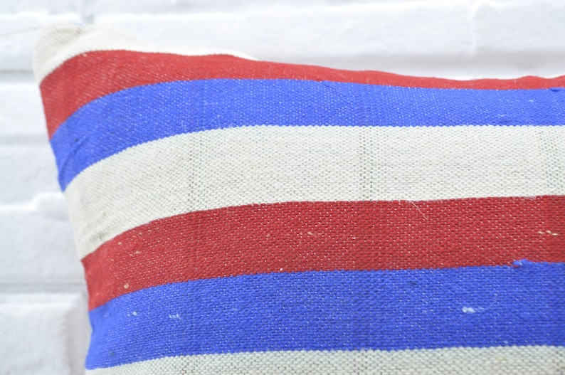red striped kilim pillow antique kilim 20x20 kilim pillow bohemian kilim pillow cushion case anatolian kilim cover pillow No 1838