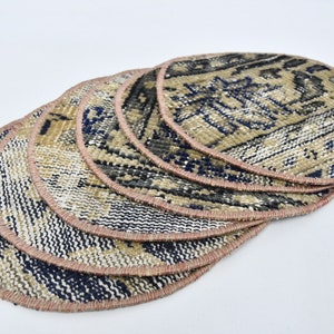 Service Rug Placemat, Rustic Rug Supla, Kilim Supla, Set Of Six, 10&quot;x10&quot; Kitchen Decor, Dining Accesory, Handmade Rug Supla, Mouse Pad, 7