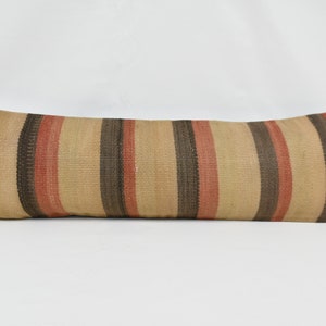 Kilim Pillow Covers, Kilim Pillow Cover, Kilim Pillow, 12x36 Beige Cushion, Striped Cushion Case, Southwestern Pillow Cover,   1119