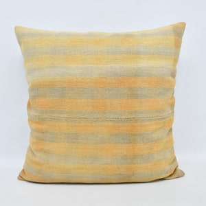 Body Pillow, Kilim Pillow Covers, Turkish Kilim Pillow, 32x32 Orange Pillow Case, Striped Pillow Case, Luxury Cushion Case, 170