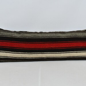 Antique Pillows, Kilim Pillow Covers, Home Decor Pillow, 16x42 Red Pillow Covers, Striped Pillow Covers, Bed Pillow Cover, 270