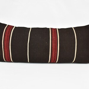 Throw Pillow, Kilim Pillows, Turkish Pillow, 16x36 Brown Pillow Case, Striped Pillow, Neutral Throw Cushion, Cute Throw Cushion,   426