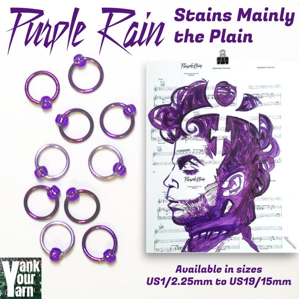 Purple Rain Stains Mainly the Plain Snag-Free Stitch Markers