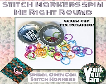 Stitch Markers Spin Me Right Round -- Spiral Open Coil Stitch Markers