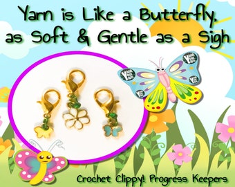 Yarn is Like a Butterfly -- Crochet Clippy! Progress Keeper Set