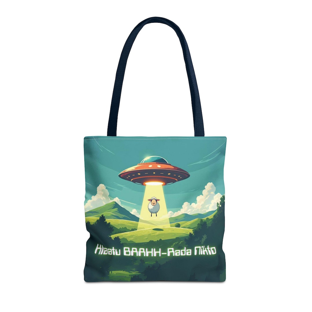Whimsical Alien Project Bag: UFO Sheep Design Tote - Etsy