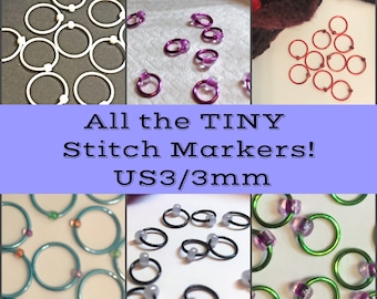 All the TINY Stitch Markers!  US3/3mm