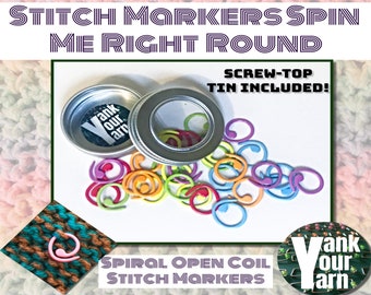 Marcadores de punto en espiral abierta - Para tejer a dos agujas y a ganchillo, juego de 30