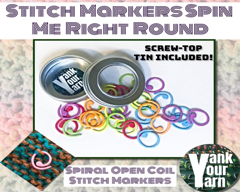 Stitch Markers Spin Me Right Round Spiral Open Coil Stitch Markers image 1