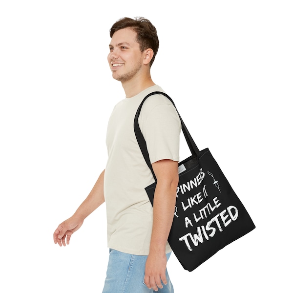 Spinners Like It a Little Twisted Tote Bag - project bag - travel bag - shopping bag
