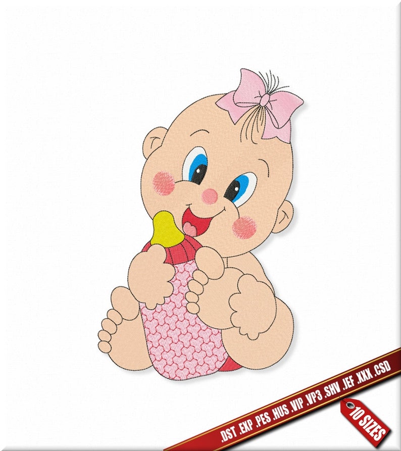 Digital Embroidery files Baby Girl machine embroidery small and large designs