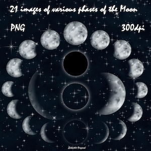 Mond Phasen Weltall Hintergrund Sternenhimmel Sternenhaufen Clip Art Aquarell Astrologie Galaxie Einzelelemente Mondfinsternis