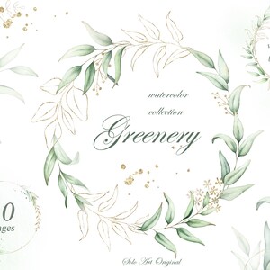 Groen gouden frame eucalyptusbladeren, krans, boeket, arrangementen. Aquarel clipart lommerrijke groene bladtakken Bloemen bruiloft uitnodiging.