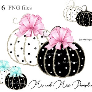 Yin Yang Kürbisse Herbst Clipart Erntedank Herr und Frau Kürbis Hochzeitseinladung Oktober Herbst Aquarell PNG Grußkarte