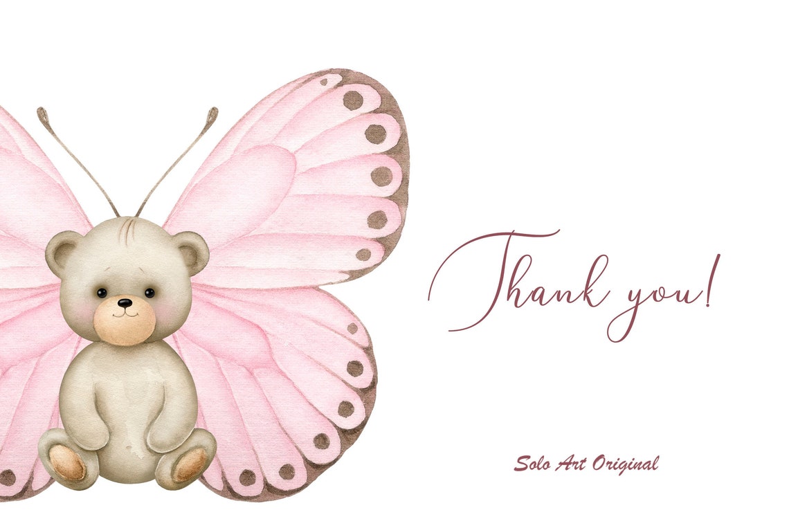 Teddy Bear Baby Girl Shower Bunny Rainbow Pink Floral Clipart Baby ...