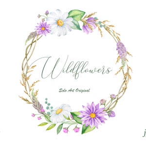 Wieniec kwiatowy PNG Clipart Akwarela Dzikie kwiaty okrągła ramka zielone liście Fioletowy kwiat Clip art Zaproszenie ślubne Kartka okolicznościowa Album