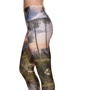 Golden Dreams Yoga Leggings, Leggings d&#39;arte, Stampa Nature, Made in Canada, Opere d&#39;arte originali, Leggings Festival, Pantaloni Yoga, Leggings da danza