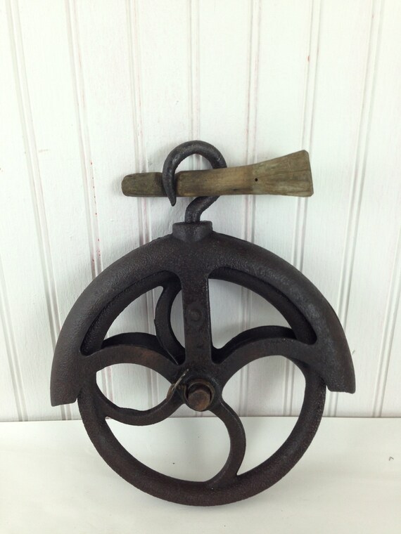 Antique outlet pulley wheel