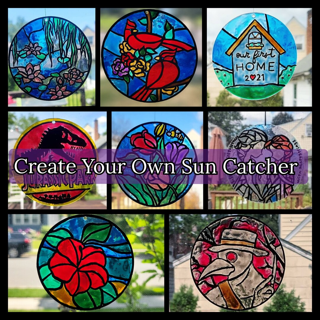 Custom Stained Glass Sun, Movies, TV Shows, Horror, Fantasy, Scifi Pop