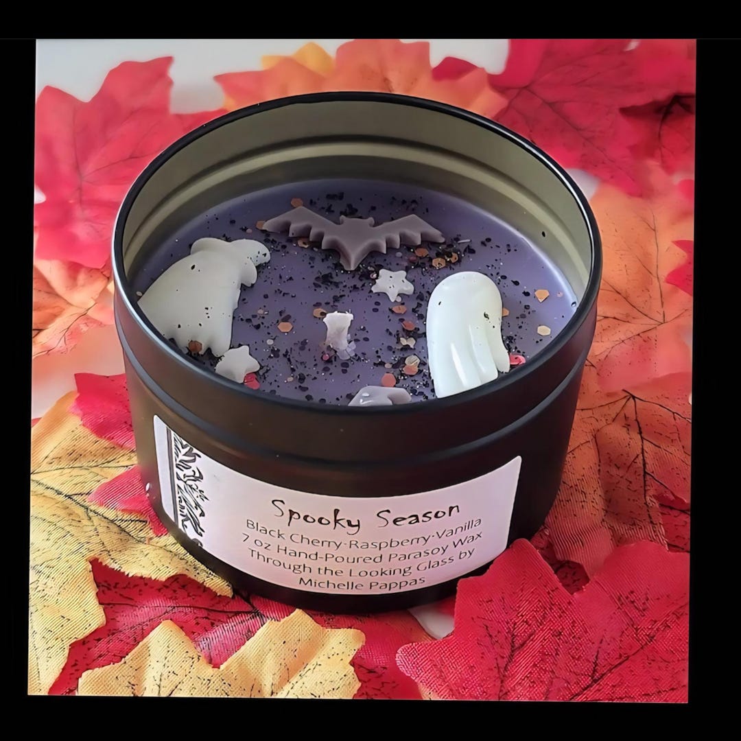 Horror Raspberry Halloween Spooky Ghost Candle Fall Candles Vanilla Black Cherry ...