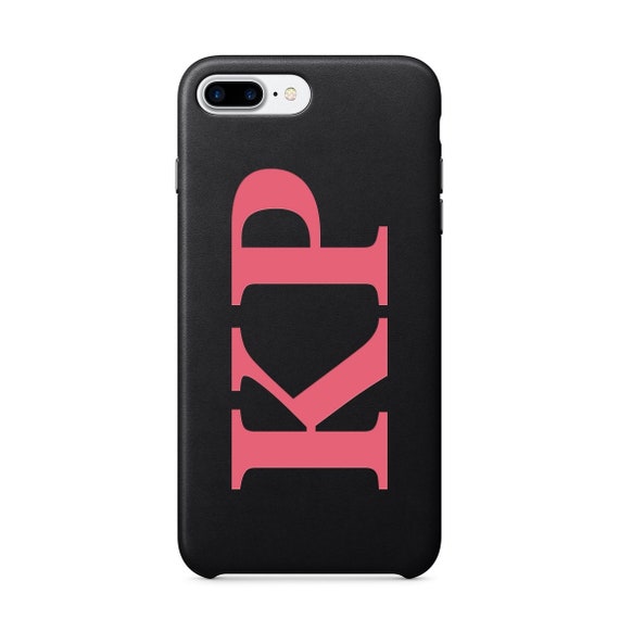 Leather Monogram Phone Case Monogram Phone Case Leather Etsy