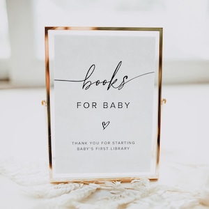 Minimalistyczne książki dla dziecka, minimalistyczny znak Baby Shower Bring a Book, znak Book Drop, nowoczesny boho Baby Shower neutralny pod względem płci