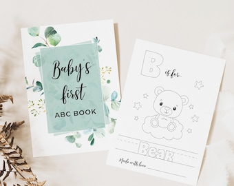 Baby Shower ABC Coloring Book, Keepsake Activity