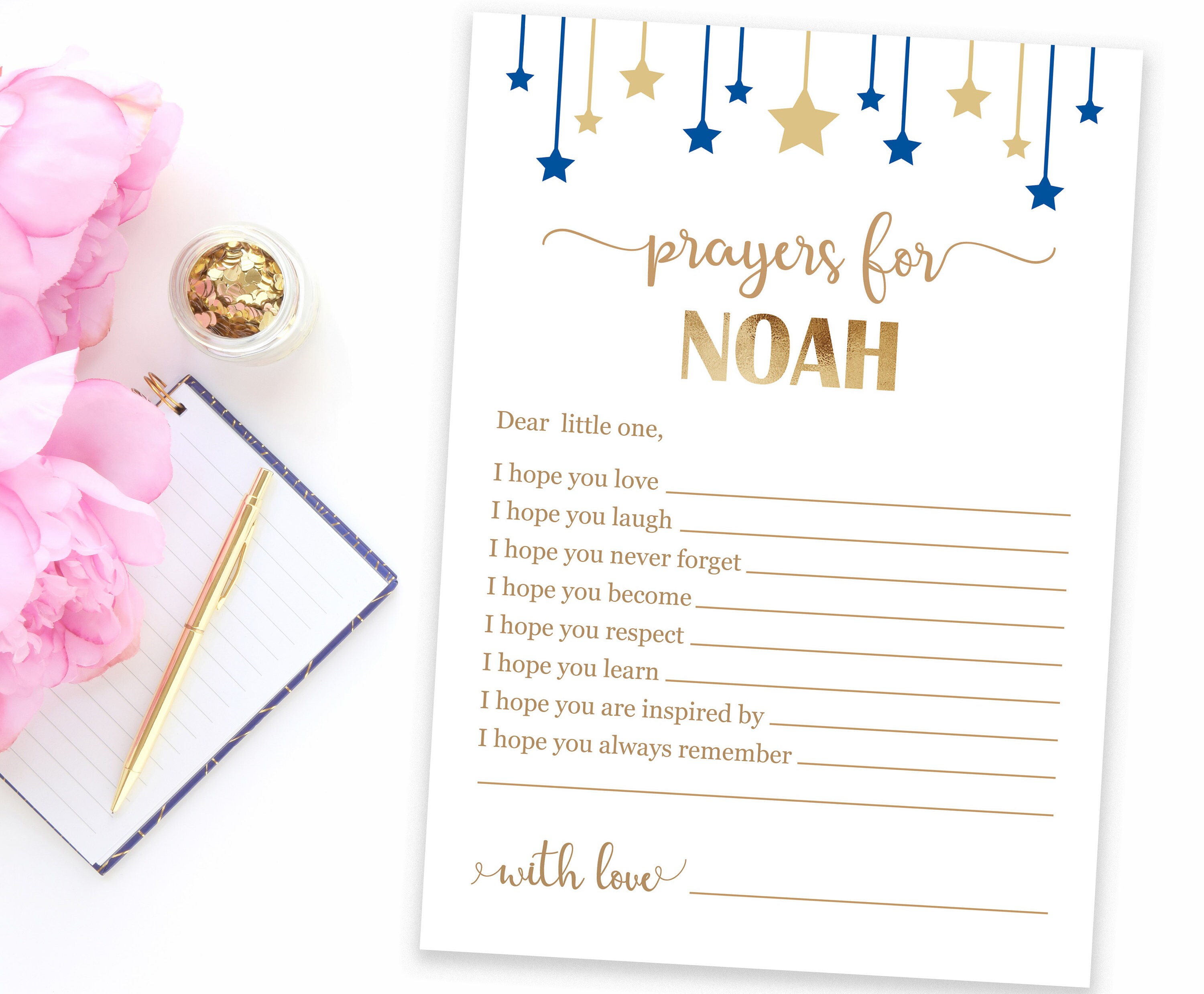 Printable Prayers for Baby Card Personalized Prayers for the Etsy