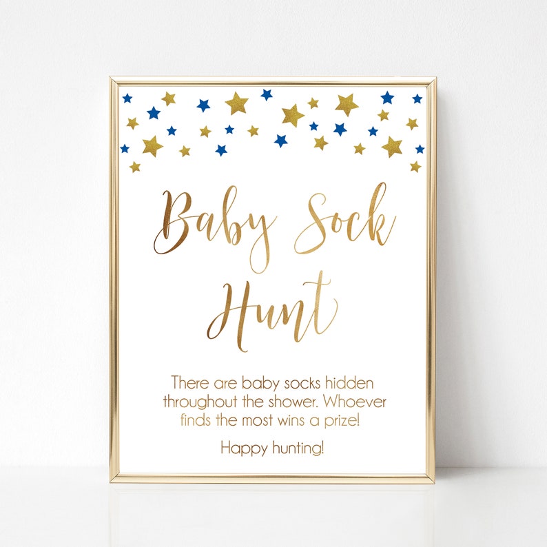 Baby Sock Hunt Baby Socks Game Navy Blue and Gold Baby Etsy
