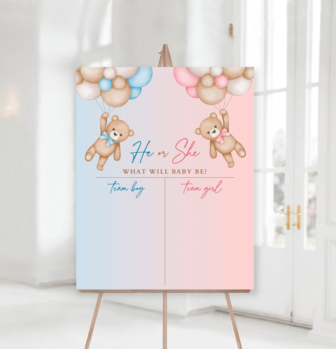 Tovaglie Gender Reveal Con Orsetti - Rosa E Blu, 137x274 Cm, Usa E Getta Per Feste Baby Shower - Foto 10