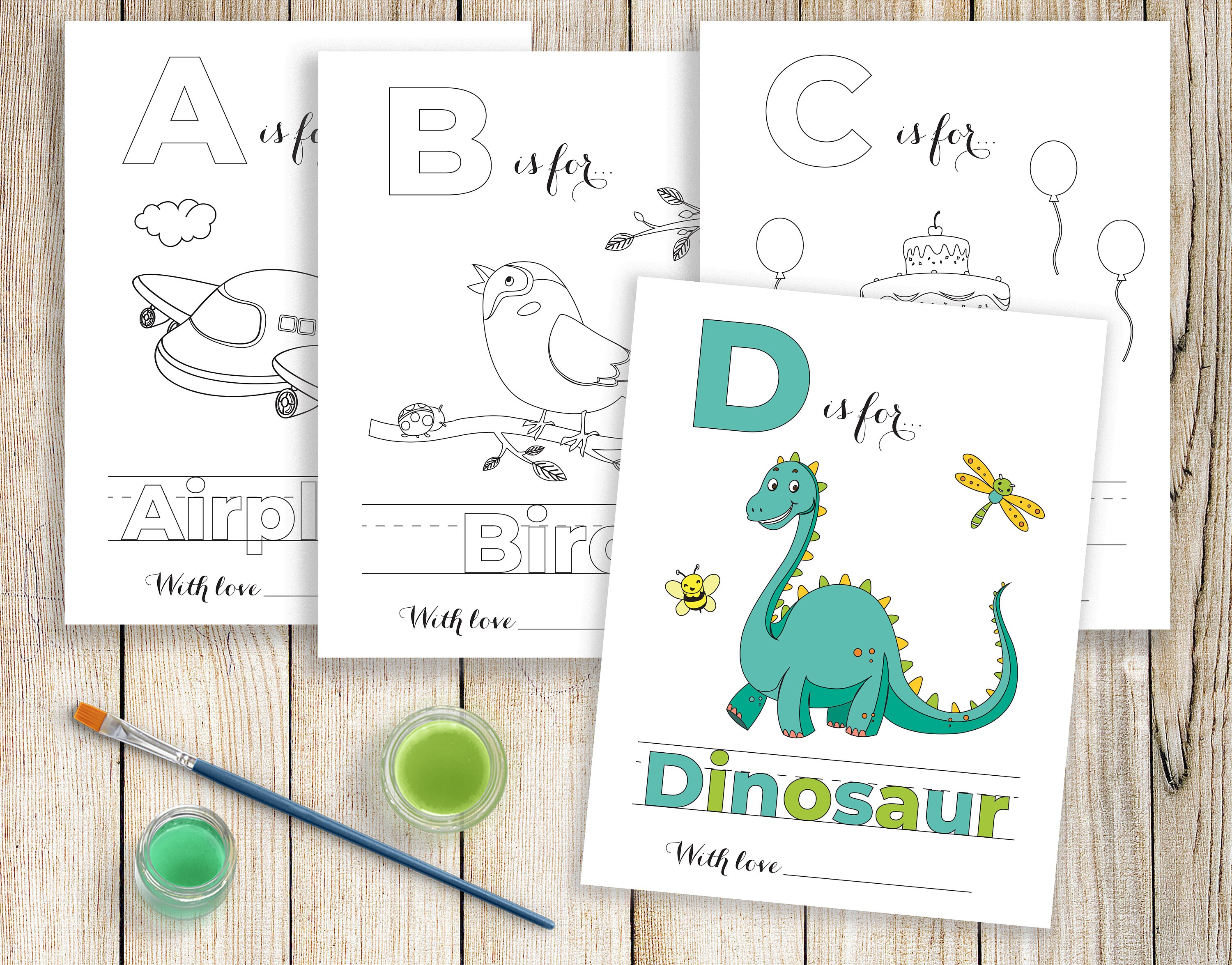 Printable ABC Coloring Book Baby Shower Alphabet Book Baby | Etsy