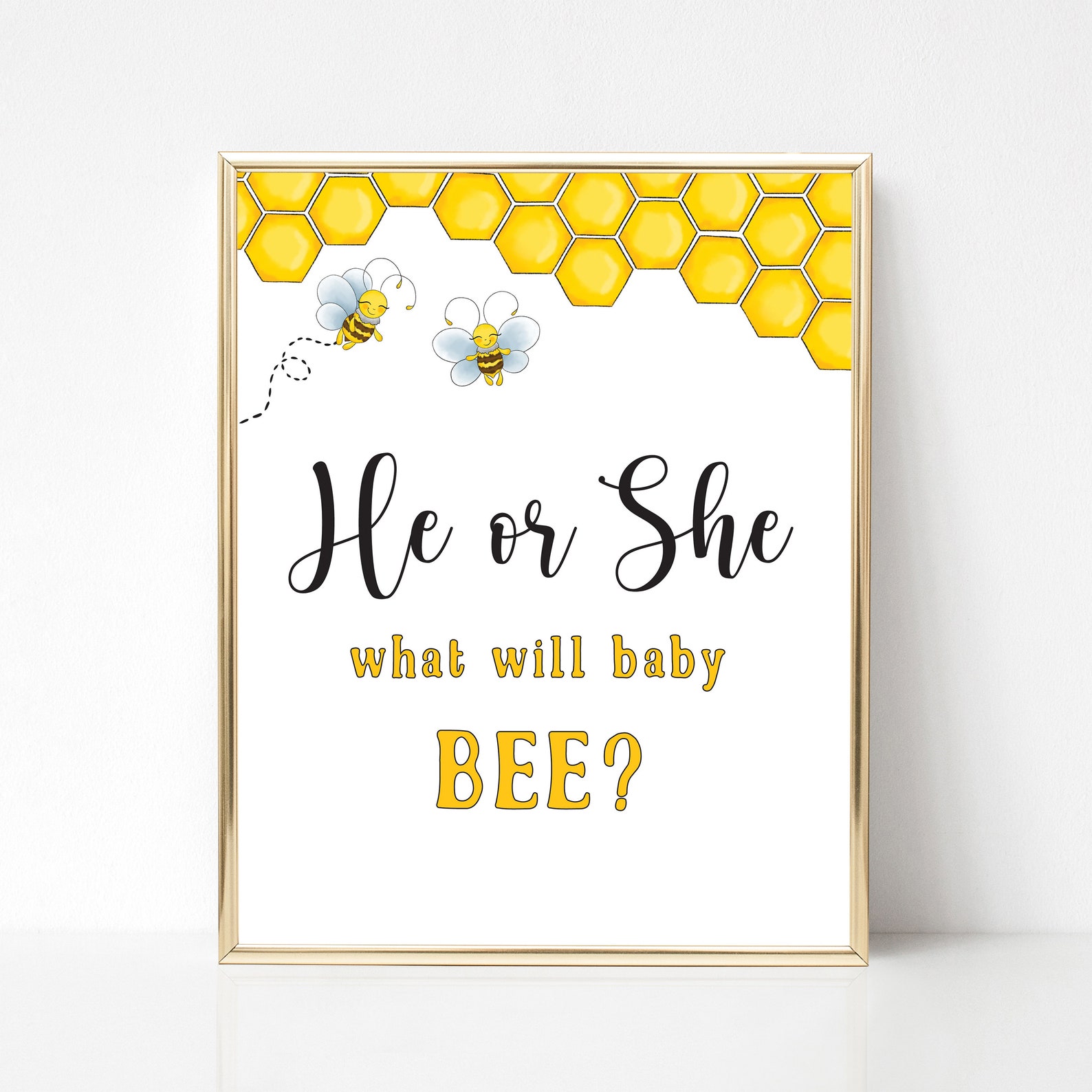 What Will Baby Bee Bee Gender Reveal Party He Or She What Etsy