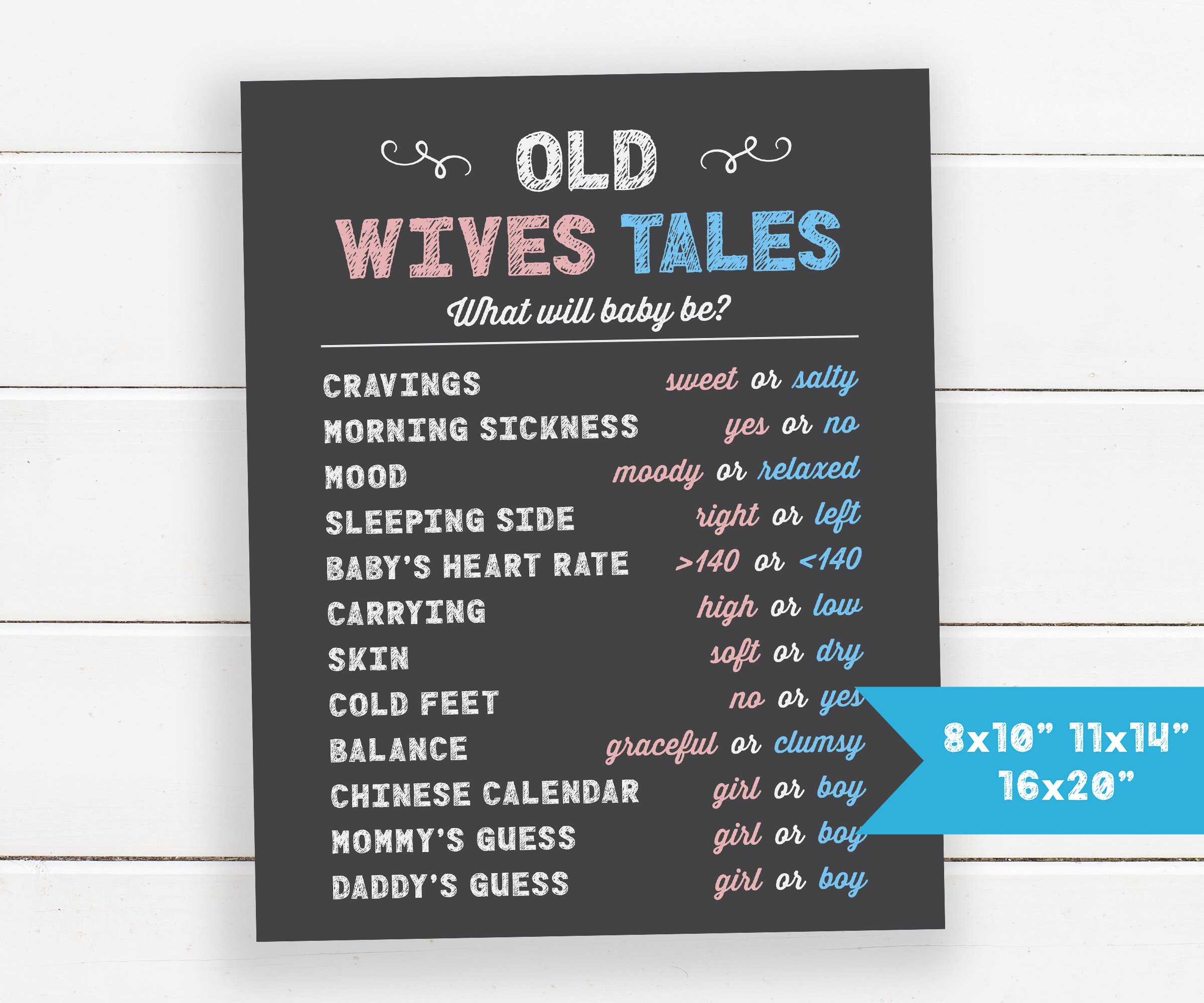 He or She Gender Reveal Chalkboard He or She Guessing Banner | Etsy