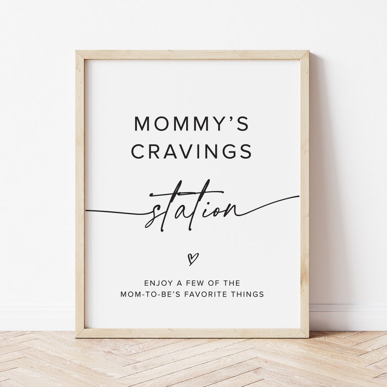 Minimalistic Mommy’s Craving Station Sign, Minimal Baby Shower - Etsy