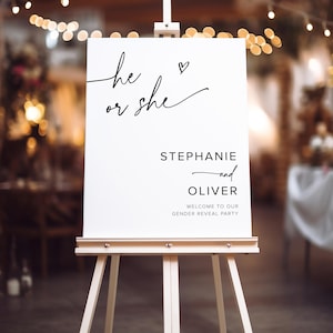 Gender Reveal Minimalist Welcome Sign, Welcome to Gender Reveal Party Minimal, He or She What Will Baby Be Poster, Gender Neutral Welcome