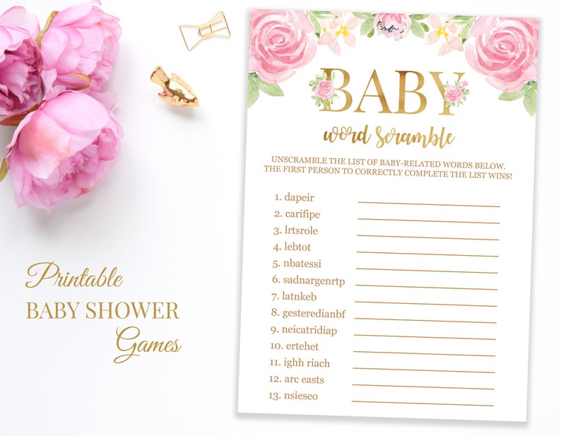 Youngster Phrase Scramble, Floral Term Scramble Video game, Crimson and Gold Kid Shower Video games, Printable Boho Woman Little one Shower Game titles, Floral Gold Letters photo relating to Printable Baby Word Scramble named Little one Phrase Scramble, Floral Phrase Scramble Match, Crimson and Gold Youngster Shower Video games, Printable Boho Woman Kid Shower Game titles, Floral Gold Letters