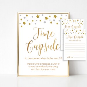 Time Capsule Sign and Cards, Time Capsule Baby Shower, Twinkle Twinkle Little Star Theme, Baby Shower Keepsake, Gender Neutral Shower Cards