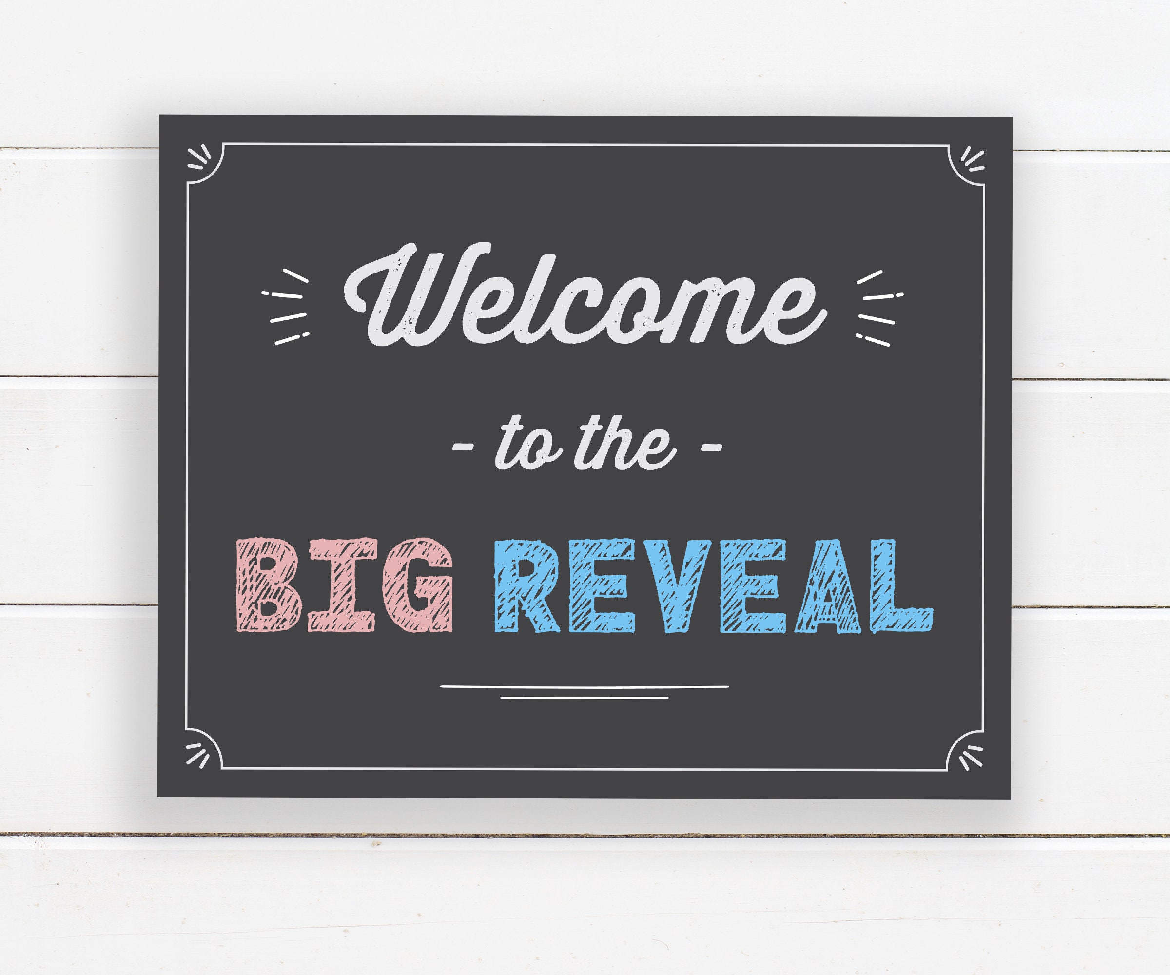 He or She Gender Reveal Chalkboard He or She Guessing Banner - Etsy