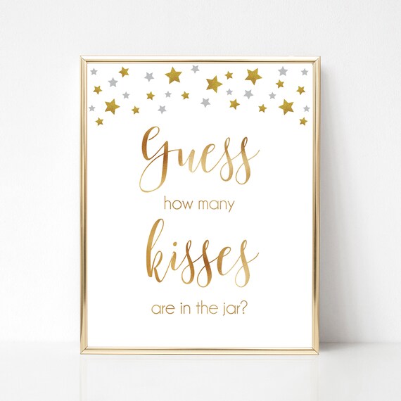 pics Guess How Many Kisses In The Jar Baby Shower etsy