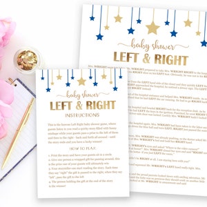 Left and Right Baby Shower Game Pass the Prize Game Dark - Etsy