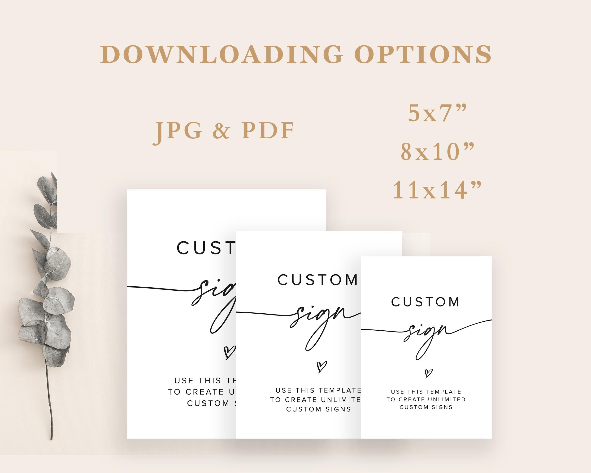 Modern Minimalist Custom Sign Template, Editable Party Sign, Make Your ...