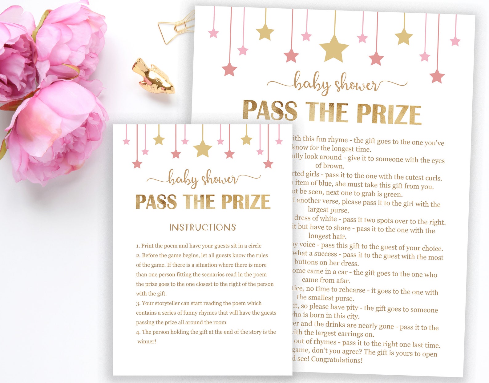 Baby Shower Pass the Prize Pass the Gift Game Twinkle Etsy