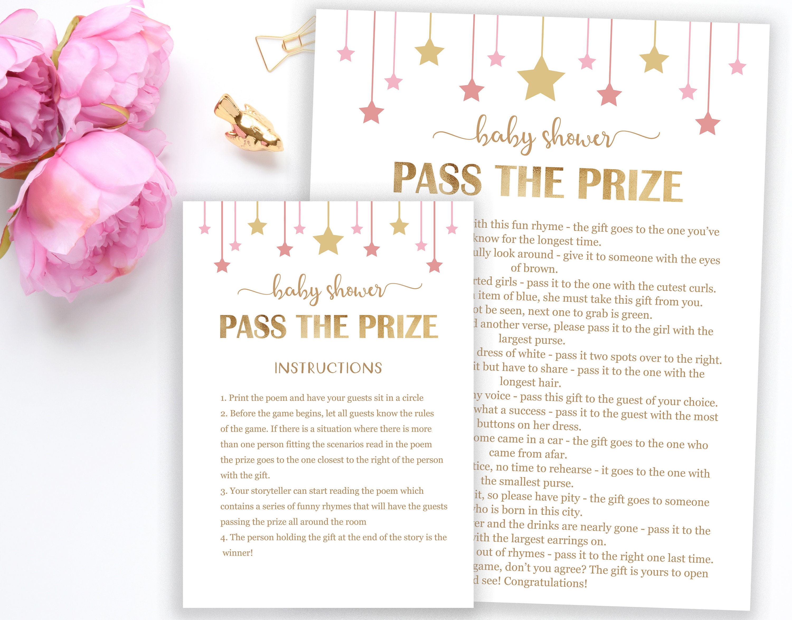 Baby Shower Pass the Prize Pass the Gift Game Twinkle Etsy Ireland